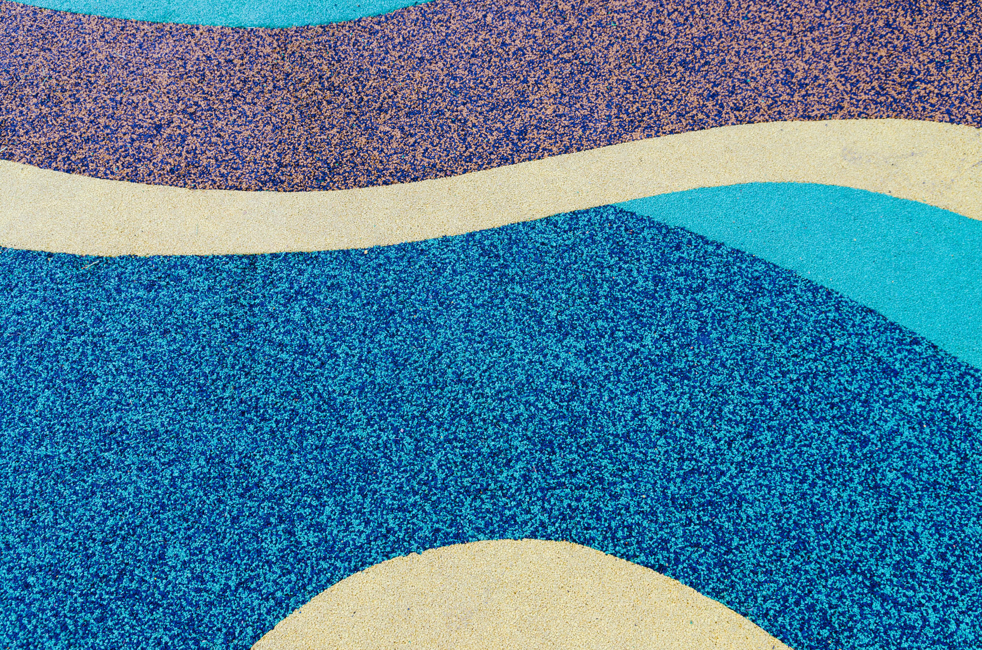 Colored rubber floor on a playground